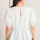 SILENT MORNING WOVEN TOP