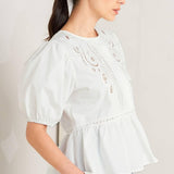 SILENT MORNING WOVEN TOP