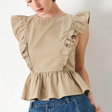 WHITE BLOSSOM WOVEN TOP