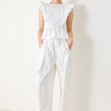 WHITE BLOSSOM WOVEN TOP
