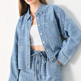 VINTAGE BANDANA DENIM SHORTS