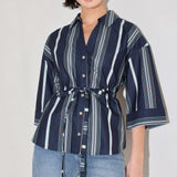 CITY STRIPE WOVEN TOP