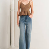 PURELY ROMANTIC WOVEN LACE CAMI TOP
