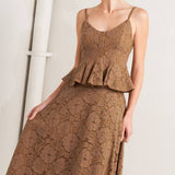 PURELY ROMANTIC WOVEN LACE CAMI TOP