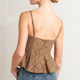 PURELY ROMANTIC WOVEN LACE CAMI TOP