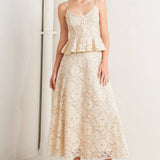 PURELY ROMANTIC WOVEN LACE CAMI TOP
