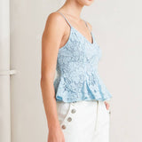 PURELY ROMANTIC WOVEN LACE CAMI TOP