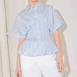 SKYLINE STRIPE WOVEN TOP