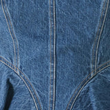 BLUE BLOSSOM BUSTIER DENIM TOP