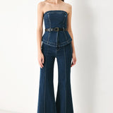 SKYLINE FLARE DENIM TUBE TOP