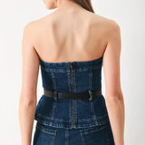 SKYLINE FLARE DENIM TUBE TOP