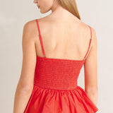 SUNSET BOW RED WOVEN TOP