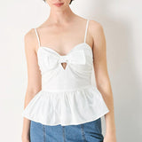SUNSET BOW WHITE WOVEN TOP