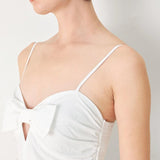 SUNSET BOW WHITE WOVEN TOP