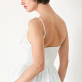 SUNSET BOW WHITE WOVEN TOP