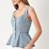 BLOSSOM BLUE DENIM TOP