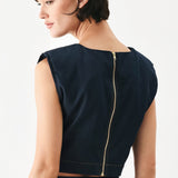 YACHT CLUB WOVEN CROP TOP