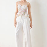GARDEN STAY WOVEN BUSTIER TOP