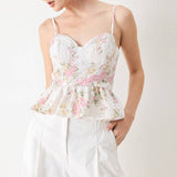 GARDEN STAY WOVEN BUSTIER TOP