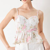 GARDEN STAY WOVEN BUSTIER TOP