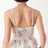 GARDEN STAY WOVEN BUSTIER TOP