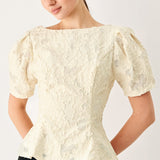 PRETTY BLOOM WOVEN JACQUARD TOP