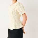 PRETTY BLOOM WOVEN JACQUARD TOP