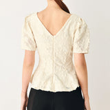 PRETTY BLOOM WOVEN JACQUARD TOP