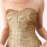 GOLD RUSH METALLIC SWEETHEART TUBE TOP