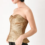 GOLD RUSH METALLIC SWEETHEART TUBE TOP