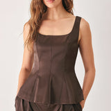 PARCHMENT WOVEN TOP