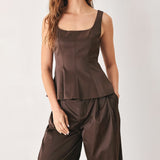 PARCHMENT WOVEN TOP