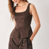 PARCHMENT WOVEN TOP
