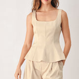PARCHMENT WOVEN TOP