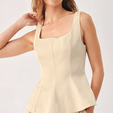 PARCHMENT WOVEN TOP