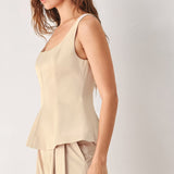 PARCHMENT WOVEN TOP