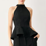 BLACK POWER WOVEN TOP