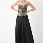 Flying Tomato Wild Spot Bustier Woven Top in light brown