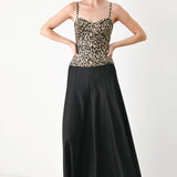 Flying Tomato Wild Spot Bustier Woven Top in light brown