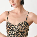 Flying Tomato Wild Spot Bustier Woven Top in light brown