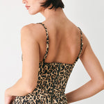 Flying Tomato Wild Spot Bustier Woven Top in light brown