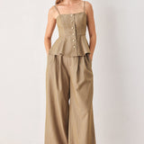 STONEWASH RELAXED WOVEN TOP