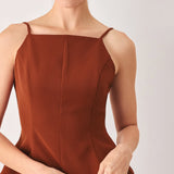 AUTUMN RUST FLOWY WOVEN TOP