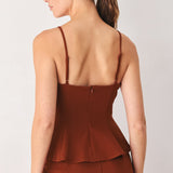 AUTUMN RUST FLOWY WOVEN TOP
