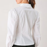 REGENCY PINTUCK LONG-SLEEVE WOVEN TOP