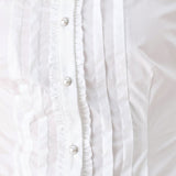 REGENCY PINTUCK LONG-SLEEVE WOVEN TOP