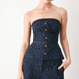 MIDNIGHT PETAL FLOW WOVEN LACE TOP