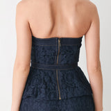 MIDNIGHT PETAL FLOW WOVEN LACE TOP