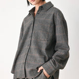 OFF THE CLOCK PLAID BUTTON DOWN TOP