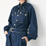 DEEP INDIGO MODERN MUSE DENIM TOP